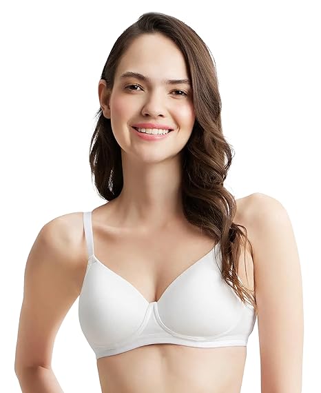 Jockey MJ20 Women’s Wirefree Padded Cotton Bra – Full Coverage Slip-On Beginners Fit